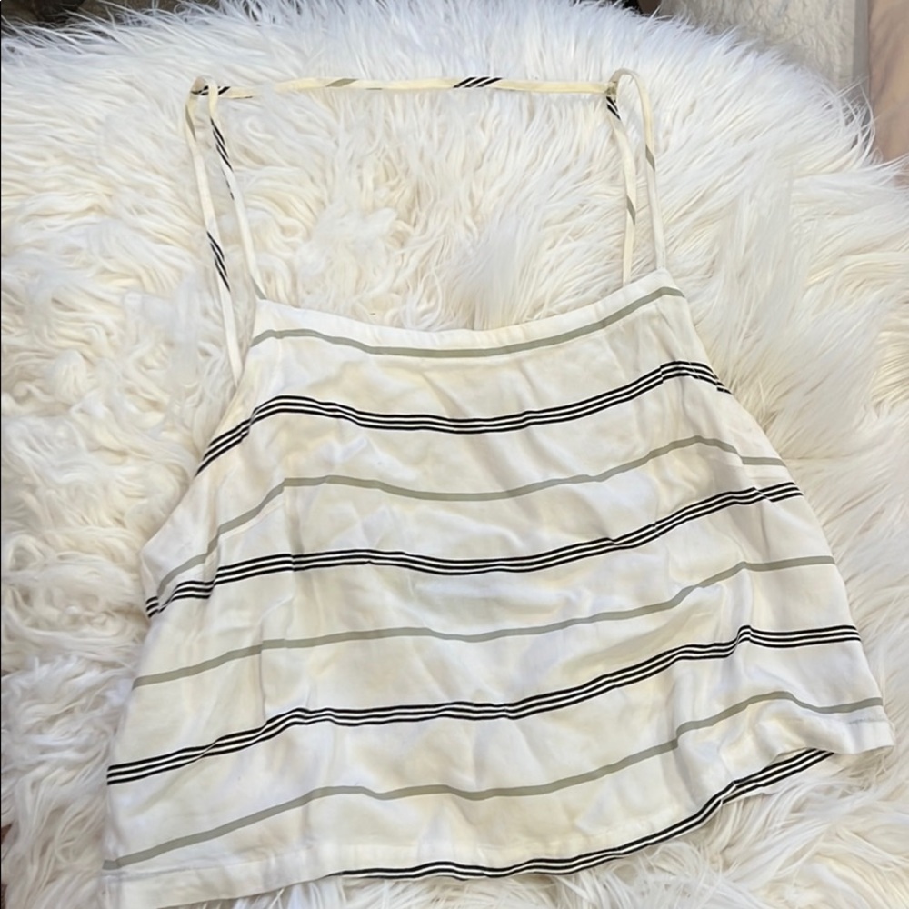Striped tank top with adjustable straps